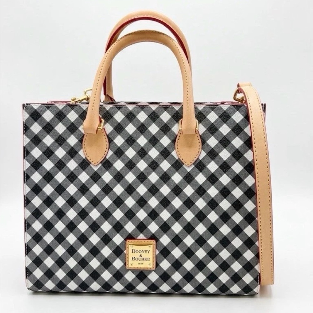 Dooney & Bourke Gingham II Janine Back  and White satchel Crossbody Bag